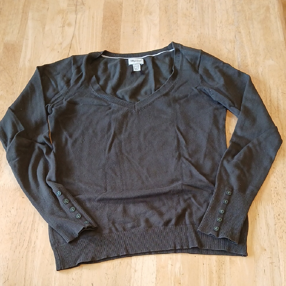 Dynamite Dark Olive V-Neck Sweater